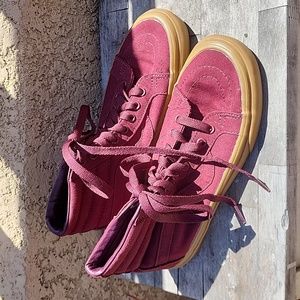 Vans High Top Sneakers Burgundy Size 6